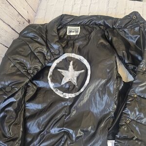 Converse One Star Black Glossy Puffer Vest Size L